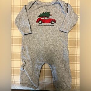 Gray Christmas Car Kids One Piece